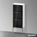 Immagine di Duravit XVIU colonna bassa a pavimento H.89 cm con ante in vetro, cerniera a sinistra, profilo champagne opaco, colore bianco finitura opaco XV1360LB118