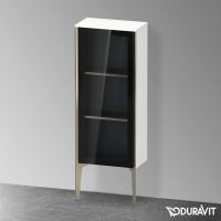 Immagine di Duravit XVIU colonna bassa a pavimento H.89 cm con ante in vetro, cerniera a destra, profilo champagne opaco, colore bianco finitura opaco XV1360RB118
