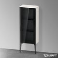 Immagine di Duravit XVIU colonna bassa a pavimento H.89 cm con ante in vetro, cerniera a sinistra, profilo nero opaco, colore bianco finitura lucido XV1360LB222