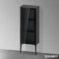 Immagine di Duravit XVIU colonna bassa a pavimento H.89 cm con ante in vetro, cerniera a sinistra, profilo nero opaco, colore grigio grafite finitura opaco XV1360LB249
