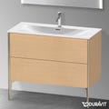Immagine di Duravit XVIU base sottolavabo a pavimento 101 cm, profilo champagne opaco, finitura rovere spazzolato XV43030B112