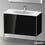 Immagine di Duravit XVIU base sottolavabo a pavimento 101 cm, profilo champagne opaco, colore nero finitura lucido XV43030B140