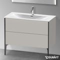 Immagine di Duravit XVIU base sottolavabo a pavimento 101 cm, profilo nero opaco, colore grigio cemento finitura opaco XV43030B207