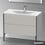 Immagine di Duravit XVIU base sottolavabo a pavimento 101 cm, profilo nero opaco, colore grigio cemento finitura opaco XV43030B207