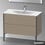 Immagine di Duravit XVIU base sottolavabo a pavimento 101 cm, profilo nero opaco, finitura rovere cashmere XV43030B211