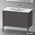 Immagine di Duravit XVIU base sottolavabo a pavimento 101 cm, profilo nero opaco, colore grigio grafite finitura opaco XV43030B249