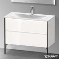 Immagine di Duravit XVIU base sottolavabo a pavimento 101 cm, profilo nero opaco, colore bianco finitura lucido XV43030B222