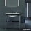 Immagine di Duravit XVIU sostegno metallico 80 cm colore nero finitura opaco, ripiano in vetro colore nero finitura lucido, lavabo consolle c-bonded due fori XV4715EB240