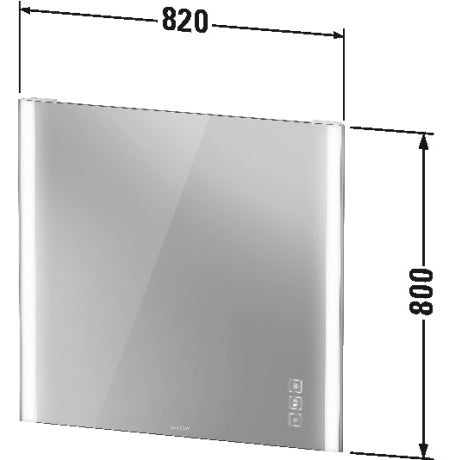 Immagine di Duravit XVIU specchio con illuminazione 82 cm, versione Icon, colore champagne finitura opaco XV70420B1B1