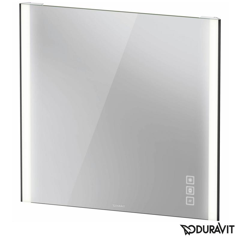 Immagine di Duravit XVIU specchio con illuminazione 82 cm, versione Icon, colore nero finitura opaco XV70420B2B2