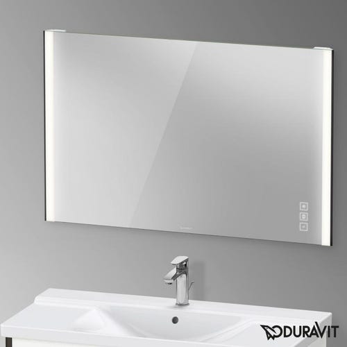 Immagine di Duravit XVIU specchio con illuminazione 122 cm, versione Icon, colore nero finitura opaco XV70440B2B2