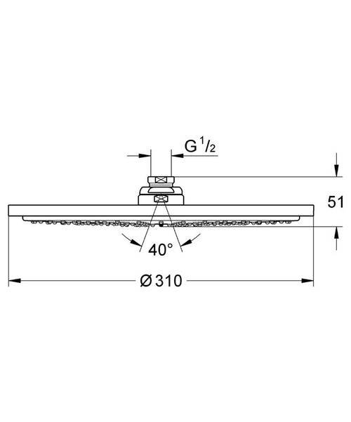 Immagine di Grohe RAINSHOWER soffione doccia moderno, GROHE EcoJoy, finitura cromo 27478000