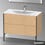 Immagine di Duravit XVIU base sottolavabo a pavimento 101 cm, profilo nero opaco, finitura rovere spazzolato XV43030B212