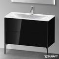 Immagine di Duravit XVIU base sottolavabo a pavimento 101 cm, profilo nero opaco, colore nero finitura lucido XV43030B240