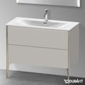 Immagine di Duravit XVIU base sottolavabo a pavimento 101 cm, profilo champagne opaco, colore grigio cemento finitura opaco XV43030B107