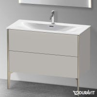Immagine di Duravit XVIU base sottolavabo a pavimento 101 cm, profilo champagne opaco, colore grigio cemento finitura opaco XV43030B107
