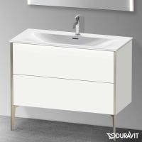 Immagine di Duravit XVIU base sottolavabo a pavimento 101 cm, profilo champagne opaco, colore bianco finitura opaco XV43030B118