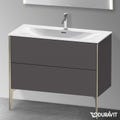 Immagine di Duravit XVIU base sottolavabo a pavimento 101 cm, profilo champagne opaco, colore grigio grafite finitura opaco XV43030B149