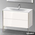 Immagine di Duravit XVIU base sottolavabo a pavimento 101 cm, profilo champagne opaco, colore bianco finitura lucido XV43030B122
