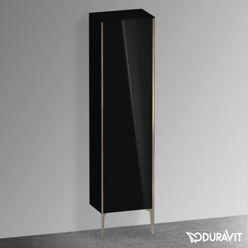 Immagine di Duravit XVIU colonna a pavimento H.177 cm, cerniera a destra, profilo champagne opaco, colore nero finitura lucido XV1336RB140