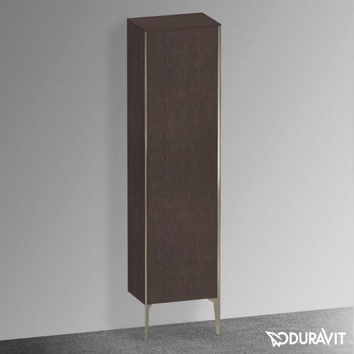 Immagine di Duravit XVIU colonna a pavimento H.177 cm, cerniera a sinistra, profilo champagne opaco, finitura rovere scuro spazzolato XV1336LB172