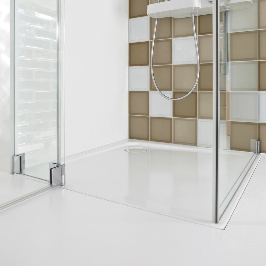 Immagine di Kaldewei SUPERPLAN PLUS piatto doccia quadrato 100 cm, in acciaio smaltato, colore bianco alpino 470400010001