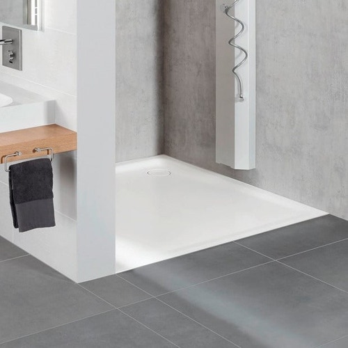 Immagine di Kaldewei SUPERPLAN PLUS piatto doccia quadrato 100 cm, con supporto in polistirolo, in acciaio smaltato, colore bianco alpino 470448040001