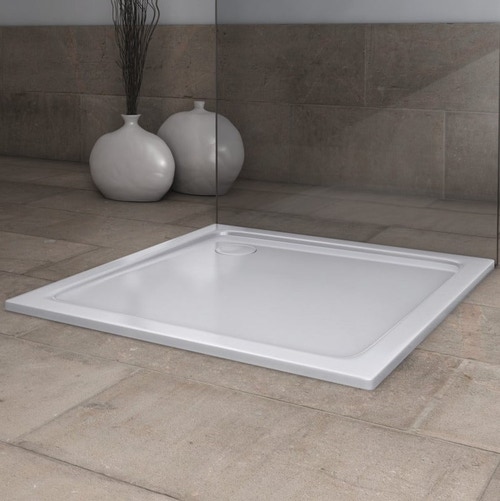 Immagine di Kaldewei SUPERPLAN PLUS piatto doccia quadrato 100 cm, con supporto in polistirolo, in acciaio smaltato, colore bianco alpino 470448040001