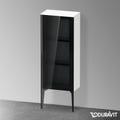 Immagine di Duravit XVIU colonna bassa a pavimento H.89 cm con ante in vetro, cerniera a destra, profilo nero opaco, colore bianco finitura opaco XV1360RB218
