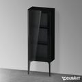 Immagine di Duravit XVIU colonna bassa a pavimento H.89 cm con ante in vetro, cerniera a destra, profilo nero opaco, colore nero finitura lucido XV1360RB240