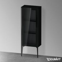Immagine di Duravit XVIU colonna bassa a pavimento H.89 cm con ante in vetro, cerniera a destra, profilo nero opaco, colore nero finitura lucido XV1360RB240