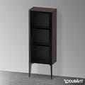 Immagine di Duravit XVIU colonna bassa a pavimento H.89 cm con ante in vetro, cerniera a destra, profilo nero opaco, finitura rovere scuro spazzolato XV1360RB272
