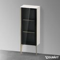 Immagine di Duravit XVIU colonna bassa a pavimento H.89 cm con ante in vetro, cerniera a destra, profilo champagne opaco, colore bianco finitura lucido XV1360RB122