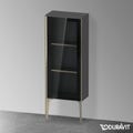 Immagine di Duravit XVIU colonna bassa a pavimento H.89 cm con ante in vetro, cerniera a destra, profilo champagne opaco, colore grigio grafite finitura opaco XV1360RB149
