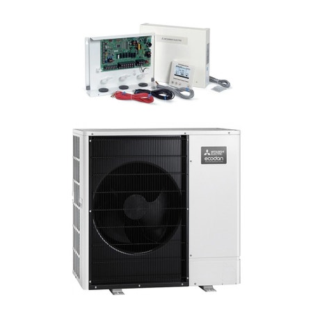 Immagine di Mitsubishi ECODAN PACKAGED R32 Sistema composto da pompa di calore Inverter ECODAN 11.2 kW con centralina FTC6 PUZ-WM112VAA+PAC-IF071B-E