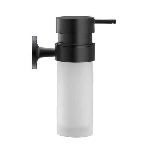 Immagine di Duravit STARCK T dispenser portasapone per installazione a parete, vetro satinato, colore nero finitura opaco 0099354600