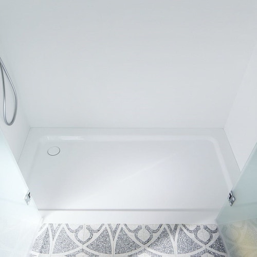 Immagine di Kaldewei SUPERPLAN piatto doccia rettangolare L.100 P.90 cm, con supporto in polistirolo, in acciaio smaltato, colore bianco alpino 430448040001