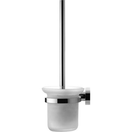 Immagine di Duravit D-CODE portascopino per installazione a parete, vetro satinato, finitura cromo 0099271000