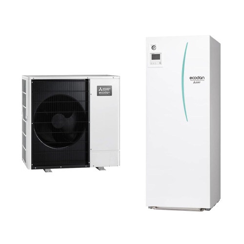 Immagine di Mitsubishi SPLIT Sistema idronico composto da pompa di calore Inverter ECODAN 11.2 kW con HYDROTANK MEDIUM reversibile 200 litri PUHZ-SW100VAA+ERST20C-VM2D