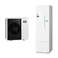 Immagine di Mitsubishi SPLIT Sistema idronico composto da pompa di calore Inverter ECODAN 11.2 kW trifase con HYDROTANK MEDIUM reversibile 300 litri PUHZ-SW100YAA+ERST30C-VM2ED