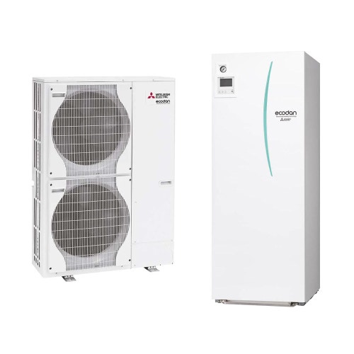 Immagine di Mitsubishi SPLIT Sistema idronico composto da pompa di calore Inverter ECODAN 16 kW trifase con HYDROTANK MEDIUM reversibile 200 litri PUHZ-SW120YHA+ERST20C-VM2D
