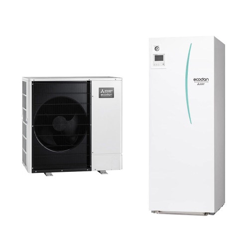 Immagine di Mitsubishi ECODAN PACKAGED R32 Sistema idronico composto da pompa di calore Inverter ECODAN 8.5 kW con HYDROTANK reversibile 200 litri PUZ-WM85VAA+ERPT20X-VM2D