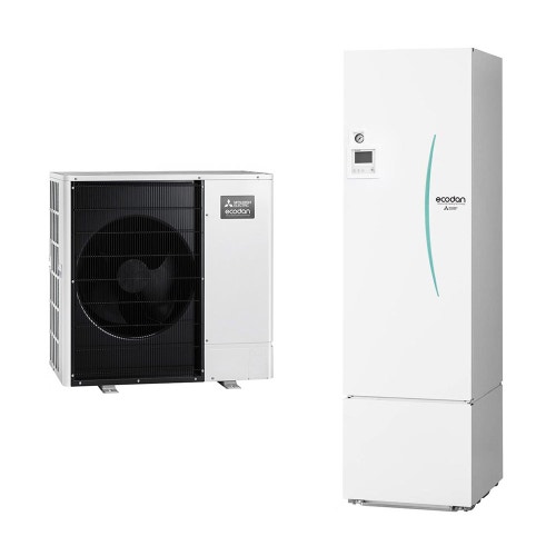 Immagine di Mitsubishi ECODAN PACKAGED R32 Sistema idronico composto da pompa di calore Inverter ECODAN 11.2 kW con HYDROTANK reversibile 300 litri PUZ-WM112VAA+ERPT30X-VM2ED