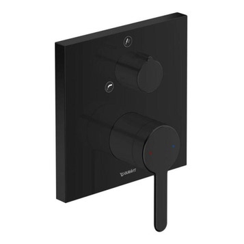 Immagine di Duravit C.1 miscelatore monocomando quadrato, a incasso per vasca, con deviatore, colore nero finitura opaco C15210011046