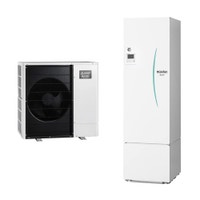 Immagine di Mitsubishi SPLIT Sistema idronico composto da pompa di calore Inverter ZUBADAN 11.2 kW con HYDROTANK MEDIUM reversibile 300 litri PUHZ-SHW112VAA+ERST30C-VM2ED