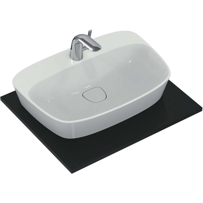 Immagine di Ideal Standard DEA lavabo da appoggio su piano 62,5 cm monoforo, senza troppopieno, colore bianco T044501