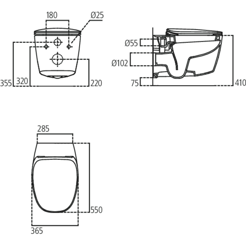Immagine di Ideal Standard DEA vaso sospeso AquaBlade® completo di sedile slim con chiusura rallentata, colore bianco T348801