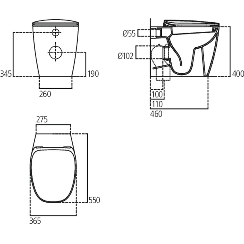 Immagine di Ideal Standard DEA vaso filo parete AquaBlade® con sedile slim a chiusura rallentata, colore bianco finitura opaco T349183