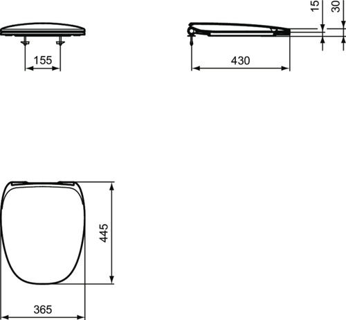 Immagine di Ideal Standard DEA sedile slim con chiusura rallentata per vaso, colore bianco finitura matt T676783