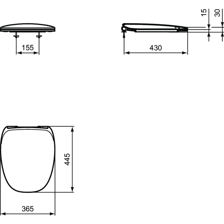 Immagine di Ideal Standard DEA sedile slim con chiusura rallentata per vaso, colore bianco finitura matt T676783